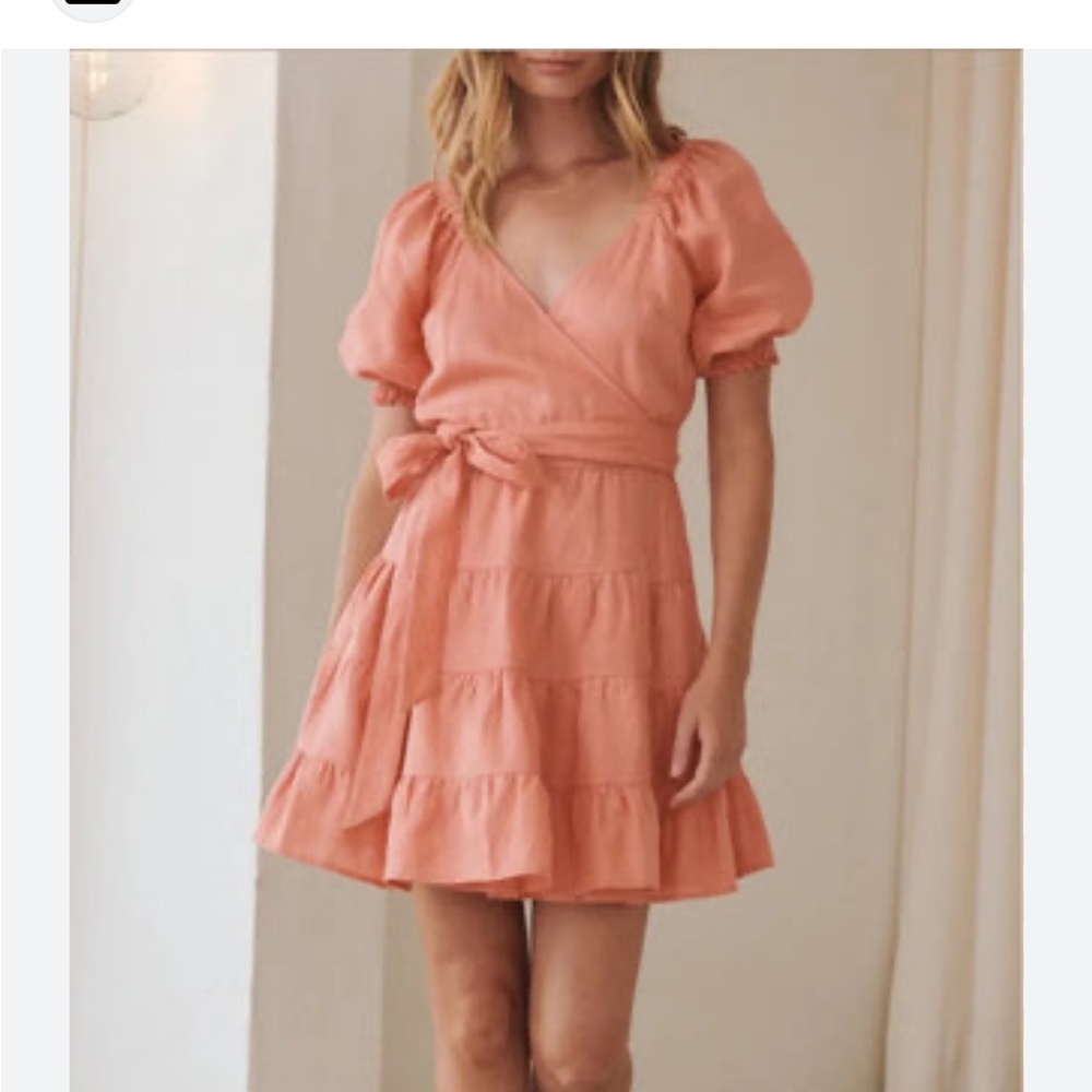 Kivari Magnolia linen wrap dress